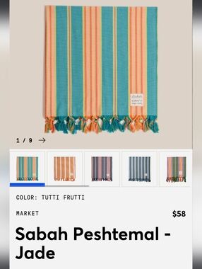 Sabah  Peshtemal Jade Set Of 2Towels